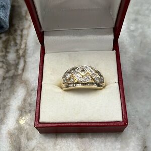 Beautiful 14K Yellow Gold 3/4 to 1 CTW Diamond Band Ring Size 8